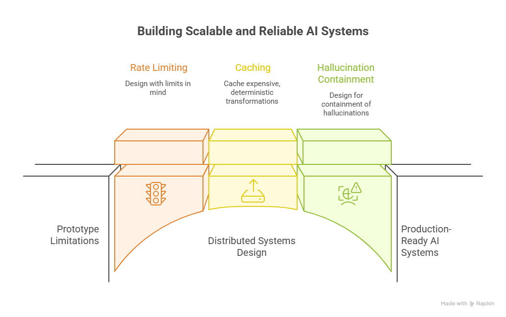 Light-mode version of Arpit Desai's diagram for building scalable and reliable AI systems.